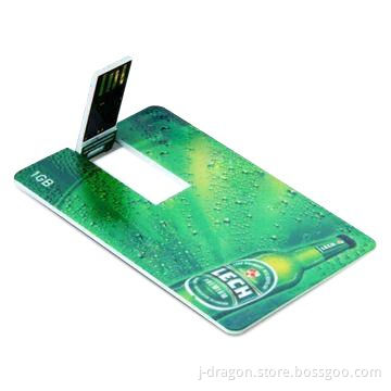 Credit Card USB Drive, High Quality UDP Chips, Supports Both Sides 3-D/True Color Imprint